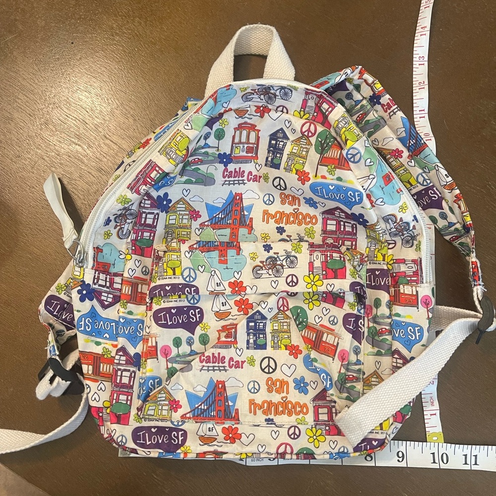 Small backpack San Fransisco theme pre owned gently used two adjustable straps